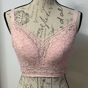 Knix Lace Longline Bra Sz XXL in Rose Water